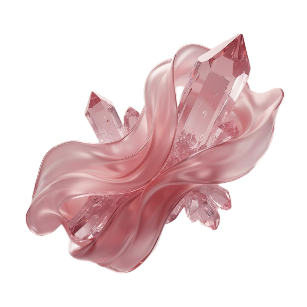 Liquid pink crystal sculpture