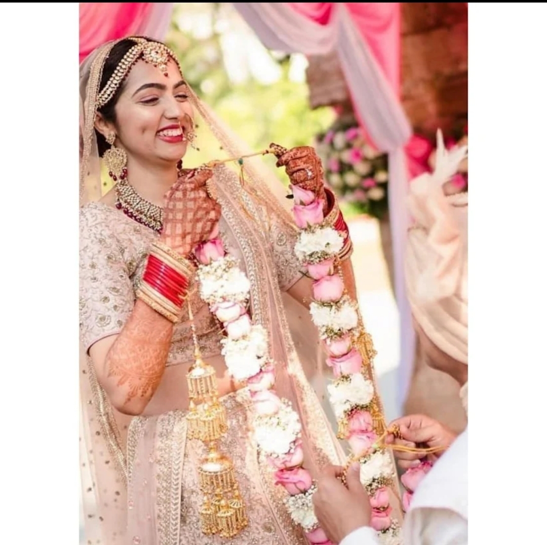 Bridal makeup with traditional jewellery